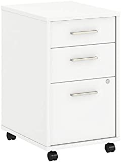 Bush Business Furniture Office by kathy ireland Method 3 Drawer Mobile File Cabinet, White