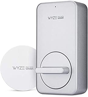 WYZE Lock WiFi & Bluetooth Enabled Smart Door Lock, Wireless & Keyless Door Entry, Compatible with Amazon Alexa, Fits on Most Deadbolts, Includes WYZE Gateway, silver  A Certified for Humans Device