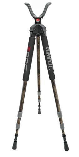 Bog Havoc Shooting Stick Camo Tripod with Lightweight Aluminum Design, Twist Locks and USR for Hunting, Shooting and Outdoors