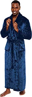 Ross Michaels Men's Big and Tall Full Length Long Bathrobe House Coat Pajamas (Navy, XXL)