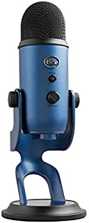 Blue Yeti USB Mic for Recording & Streaming on PC and Mac, 3 Condenser Capsules, 4 Pickup Patterns, Headphone Output and Volume Control, Mic Gain Control, Adjustable Stand, Plug & Play - Midnight Blue