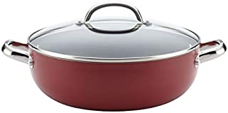 Farberware Buena Cocina Nonstick Casserole Dish/Caldero Dish/Casserole Pan with Lid - 6.5 Quart , Red