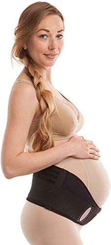 GABRIALLA MS-96i Breathable Cotton Lined Maternity Belt | Back Support |Belly Band for Running & Exercising | Abdominal Pain | Lower Back Pain| Postpartum Recovery: Black Medium