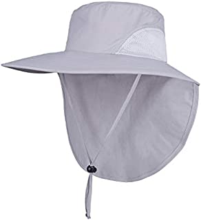 Orolay Unisex Outdoor Hats Sun Protection Fishing Hat Wide Brim Neck Flap UPF 50+ Lightgrey