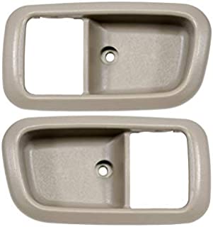 PT Auto Warehouse TO-2950G-2FP - Inner Interior Inside Door Handle Bezel/Trim, Gray (Charcoal) - for Regular/Extended Cabs ONLY, Front Left/Right Pair