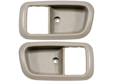 PT Auto Warehouse TO-2950G-2FP - Inner Interior Inside Door Handle Bezel/Trim, Gray (Charcoal) - for Regular/Extended Cabs ONLY, Front Left/Right Pair