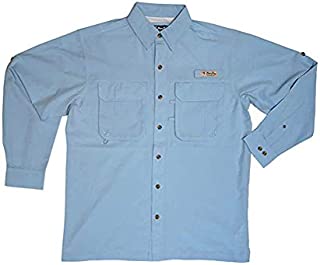 Bimini Bay OUTFITTERS Men's Flats IV Long Sleeved Shirt, Blue Mist, Small