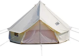 DANCHEL OUTDOOR 4 Season Yurt Bell Tent with Two Stove Jacks Fire Retardant for Family Glamping Winter Camping White 4M/13.1ft