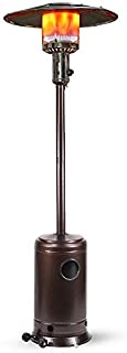 Deconi 45,000 BTU Premium Outdoor Patio Heater with Wheels Propane Gas Heater CSA Certified, Bronze