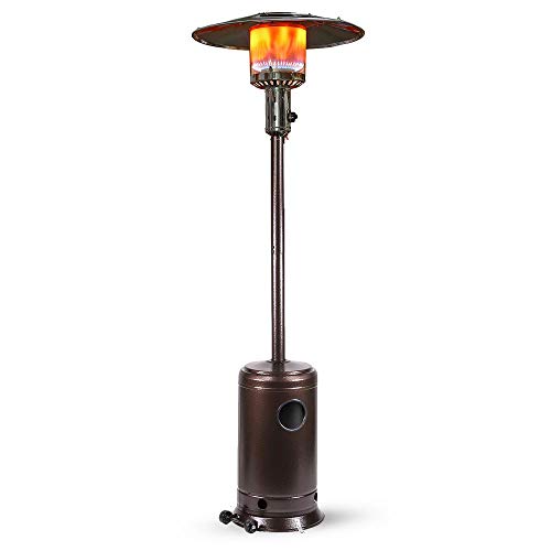 Deconi 45,000 BTU Premium Outdoor Patio Heater with Wheels Propane Gas Heater CSA Certified, Bronze