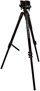 Bog DeathGrip Aluminum Tripod with Durable, Lightweight, Stable Design, Bubble Level and Hands-Free Operation for Hunting, Shooting and Outdoors, Black, Maximum Height: 72