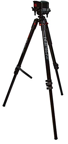 Bog DeathGrip Aluminum Tripod with Durable, Lightweight, Stable Design, Bubble Level and Hands-Free Operation for Hunting, Shooting and Outdoors, Black, Maximum Height: 72