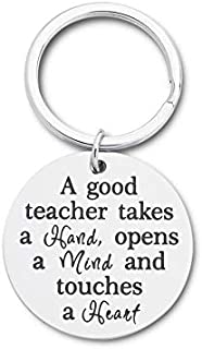 2021 Teacher Appreciation Gifts Keychain Thank You Graduation gifts for Teachers Women Men Him Her Teachers Day Gifts from Students Birthday Gifts A Good Teacher Touches a Hand Back to School Gifts