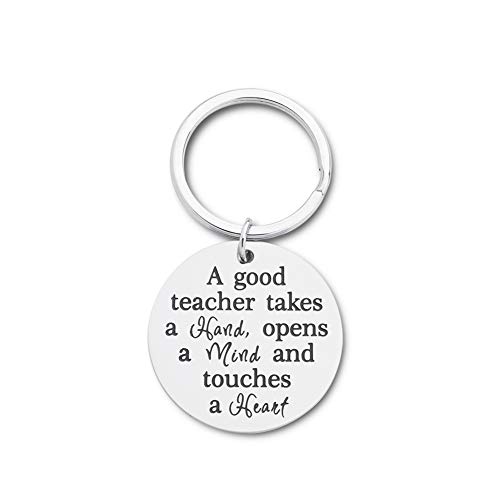 2021 Teacher Appreciation Gifts Keychain Thank You Graduation gifts for Teachers Women Men Him Her Teachers Day Gifts from Students Birthday Gifts A Good Teacher Touches a Hand Back to School Gifts