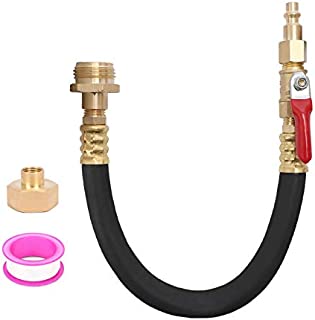 RV Winterizing Air Hose kit & Sprinkler Blowout Adapter with Shut Off Valve, Air Compressor Quick-Connect Water Blow Out Fitting Male & Female Plug Fit Camper Travel, Outdoor Motorhome, Boat, Trailer