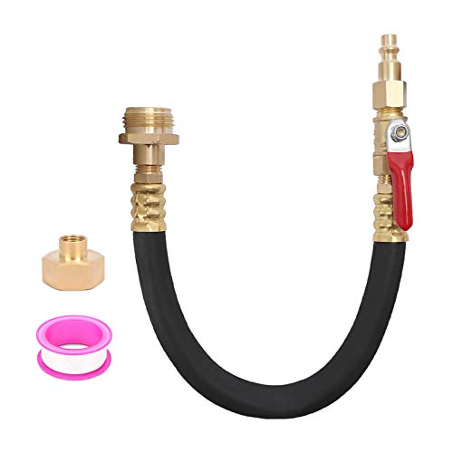 RV Winterizing Air Hose kit & Sprinkler Blowout Adapter with Shut Off Valve, Air Compressor Quick-Connect Water Blow Out Fitting Male & Female Plug Fit Camper Travel, Outdoor Motorhome, Boat, Trailer