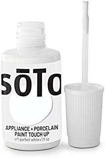 soto Appliance + Porcelain Paint Touch UP - Low VOC, high-Gloss for Bathroom + Kitchens: Sinks, bathtubs, appliances, Metal Surfaces, Tile, Fiberglass, Glossy finishes, etc (No. 01 Perfect White)