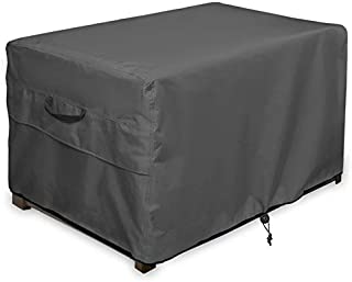 ULTCOVER Patio Deck Box Storage Bench Cover - Waterproof Outdoor Rectangular Fire Pit Table Covers 64 x 30 inch, Black