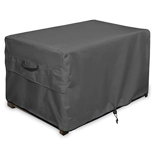 ULTCOVER Patio Deck Box Storage Bench Cover - Waterproof Outdoor Rectangular Fire Pit Table Covers 64 x 30 inch, Black