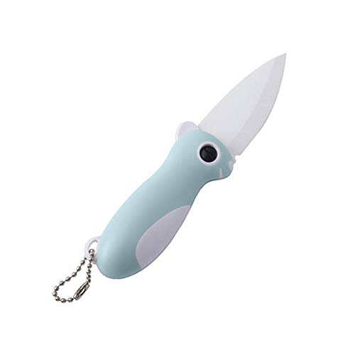 Ceramic Paring Knife, Pocket Knife Folding Knife, Super Sharp Blade only 2.3 inch, Fruit Peeling Vegetable Cutting, Easy-to-Carry (blue)