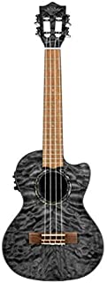 Lanikai Quilted Maple Black Stain Tenor Acoustic-Electric Ukulele