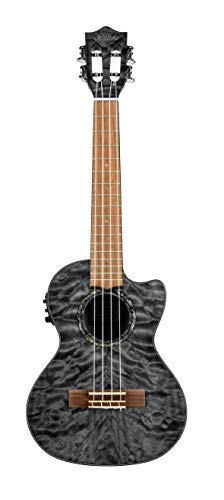 Lanikai Quilted Maple Black Stain Tenor Acoustic-Electric Ukulele