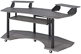 Acme Furniture Eleazar Music Recording Studio Desk, Black Oak