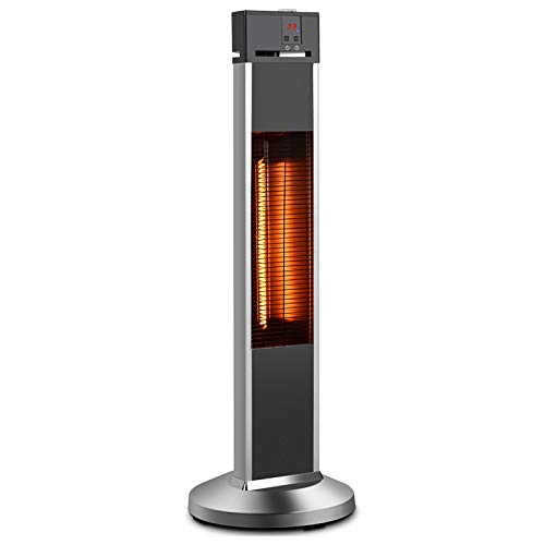 Patio Heater-Trustech Space Heater Infrared Heater w/Remote, 24 Timing Auto Shut Off Radiant Heater, 500/1000/1500W, Super Quiet 3s Instant Warm Vertical Electric Heater for Big Room Backyard