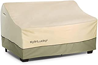 KylinLucky 2-Seater Deep Lounge Sofa Outdoor Furniture Cover - Windproof Design Fits up to 59 x 41 x 30 inches (Small)