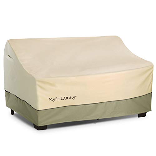 KylinLucky 2-Seater Deep Lounge Sofa Outdoor Furniture Cover - Windproof Design Fits up to 59 x 41 x 30 inches (Small)