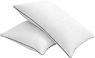 Bed Pillows for Sleeping - Set of 2 Pack Down Alternative Cooling Pillows for Neck Pain Super Soft Hotel Pillow for Side Back and Stomach Sleeper with Hypoallergenic Breathable Shell-Standard Size