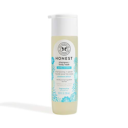 The Honest Company Purely Simple Fragrance-Free Shampoo + Body Wash | Tear-Free Baby Shampoo with Naturally Derived Ingredients | Sulfate- & Paraben-Free Baby Bath | 10 Fl Oz (Pack of 1)