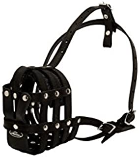 Everyday Lightweight Super Ventilation Leather Basket Dog Muzzle for Belgian Malinois and Similar Dog Breeds