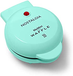 Nostalgia MWF5TL MyMini Personal Electric Waffle Maker, Hash browns, French Toast Grilled Cheese, Quesadilla, Brownies, Cookies, Aqua (Teal)