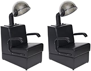 BR Beauty Kate Professional Hair Dryer Chair for Salons, Heavy Duty Wood Frame & Comfortable Black Cushions, 31 Inches High, 23.5 Inches Wide, 30.5 Inches Deep, (2) OD-431/(2) HL-1500, Set of 2