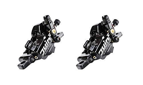 Juin Tech M1 Cable Actuated Hydraulic Bicycle Bike Disc Brake Caliper Set Extra Powerful Hybrid Brake for Road/Mountain/Cyclocross/Gravel/E-Bike/Folding Bike etc. use (Black)