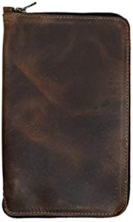 Hide & Drink, Rustic Durable Leather Zippered Journal Cover for Moleskine Notebook, Large (5 x 8.25 in.), Notebook NOT Included, Cahier Case, Handmade Includes 101 Year Warranty :: Bourbon Brown