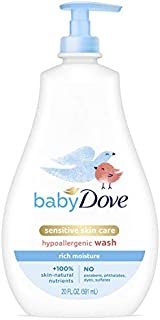 Baby Dove Tip to Toe Baby Wash and Shampoo For Baby's Delicate Skin Rich Moisture Washes Away Bacteria, Tear-Free and Hypoallergenic 20 oz