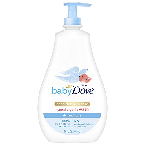 Baby Dove Tip to Toe Baby Wash and Shampoo For Baby's Delicate Skin Rich Moisture Washes Away Bacteria, Tear-Free and Hypoallergenic 20 oz