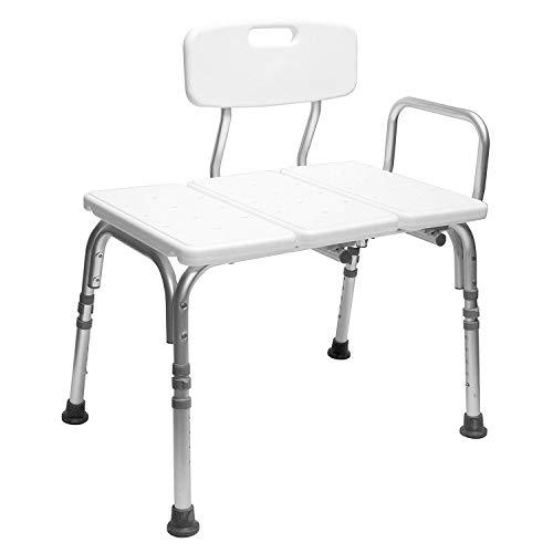 Carex Tub Transfer Bench - Shower Chair Transfer Bench with Height Adjustable Legs - Convertible to Right or Left Hand Entry