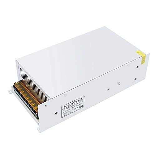 inShareplus 12V 500W DC Universal Regulated Switching Power Supply, 41.6A, 100-240V AC to DC 12 Volt LED Driver, Converter, Transformer for LED Strip Light, CCTV, Computer Project, 3D Printer