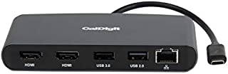 CalDigit Thunderbolt 3 Mini Dock - Bus Powered, Non Charging, 40Gbs, Dual 4K Display, USB 3.0 & 2.0 and Gigabit Ethernet LAN for Mac and PC, Thunderbolt 4 Compatible (Dual HDMI 2.0, Black)