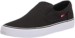 DC Men's Trase Slip-ON TX Skate Shoe, Black/White, 14