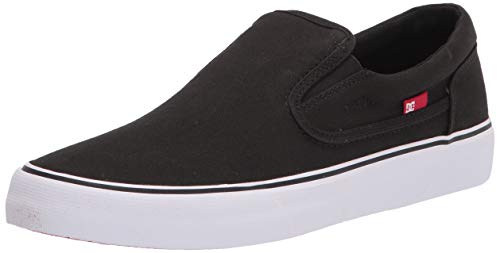 DC Men's Trase Slip-ON TX Skate Shoe, Black/White, 14