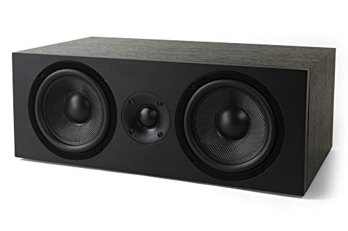 NEUMI CS5 Center Channel Speaker, Dual 5-Inch Woofers, 1-Inch Tweeter, Dark Wood, Single