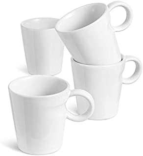 LE TAUCI 5 Ounce Espresso Cups, Designed for Nespresso Lungo, Cappuccino, Tea, Ceramic Stackable Coffee Cup Perfect for Espresso Machine and Coffee Maker, Set of 4, White