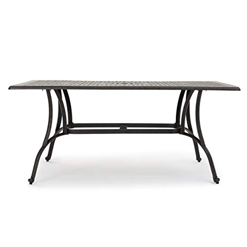 Christopher Knight Home Alfresco Outdoor Cast Aluminum Rectangular Dining Table, Bronze