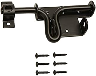 LAJIAOZ Black Heavy Duty Slide Bolt Gate Latch with Padlock Hole - Solid Hardware Thickened Metal Sliding Bolt Door Locks Gate Latches for Shed Door,Wooden Fences,Barn Doors,Yard Door,Outdoor Latch