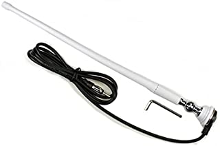 AntennaMastsRus - Marine White AM-FM Rubber Ducky 15 Inch Antenna Kit for Your ATV, Boat, Camper, Go Kart, Motorhome, Pontoon, RV, Sailboat, Tractor, Trailer, UTV, Yacht