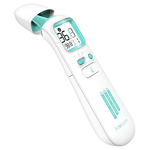 Mosen Medical Infrared Thermometer for Baby, Adults, Body Surface Space, Forehead and Ear Thermometer, Memory Function, 1 Second Measurement, Age Selection, Magnetic Switching.